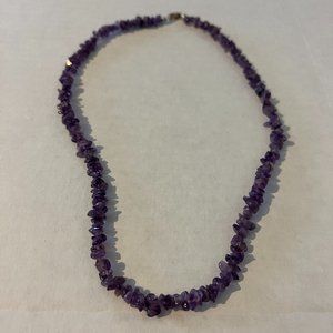 Amethyst Necklace Semi Precious Stone Purple
